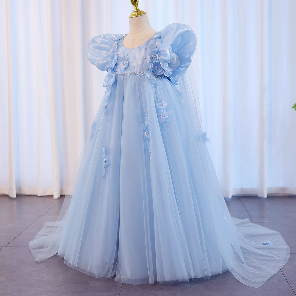 blue flower girl dresses baby Vedolay Young Girl Dresses Baby Girl Dresses Ruffle Lace Pageant Party Wedding Flower Girl Dress,Pink 18-24 Months
