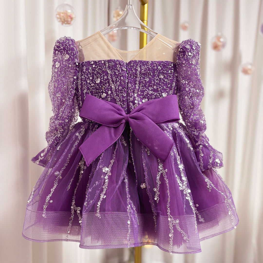 girls purple sequin dress Teen Girls Sleeveless Sequin Woven Shift Dress - PURPLE