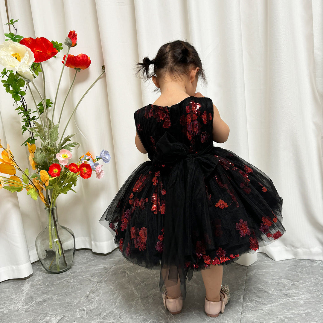 Super Cute Black Baby Lace Knee Length Girl Dress J252 DreamyVow Super Cute Black Baby Lace Knee Length Girl Dress J252 DreamyVow