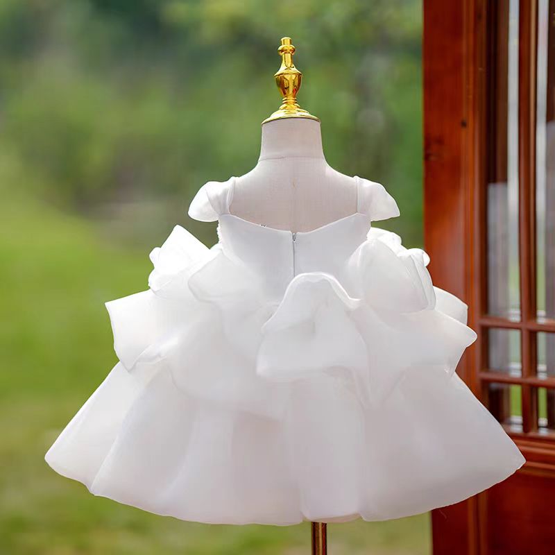 communion party dress Puffed Sleeves Lace and Satin First Communion Dress Celestial 3302 Pre-order 2-3 years / As in the photo (Ivory)