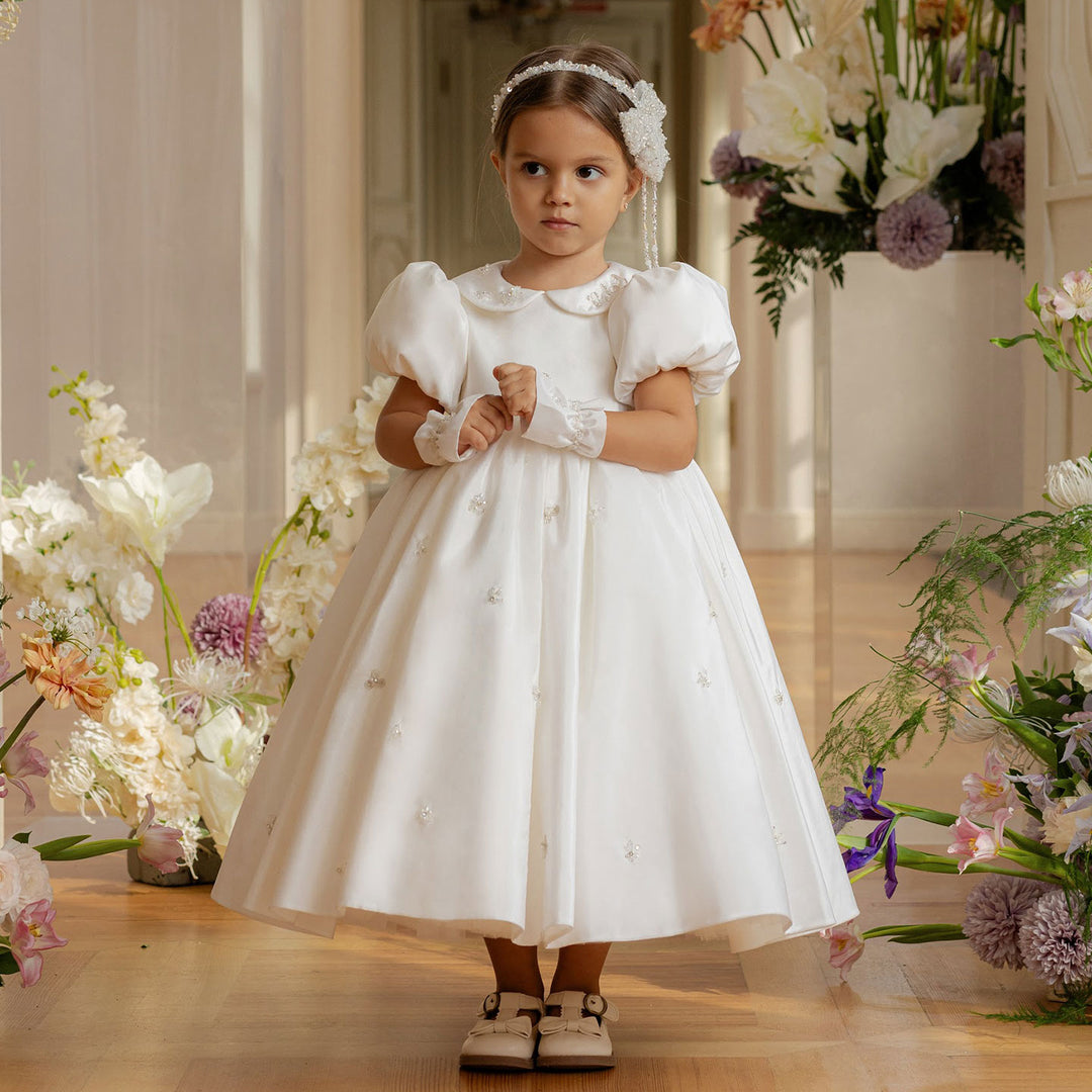 Luxury Lilac Flower Girl Dress Arabic Princess Kids Wedding Birthday Party Gowns Vestidos de Novia J083 White / Child-4 Luxury Lilac Flower Girl Dress Arabic Princess Kids Wedding Birthday Party Gowns Vestidos de Novia J083 White / Child-4