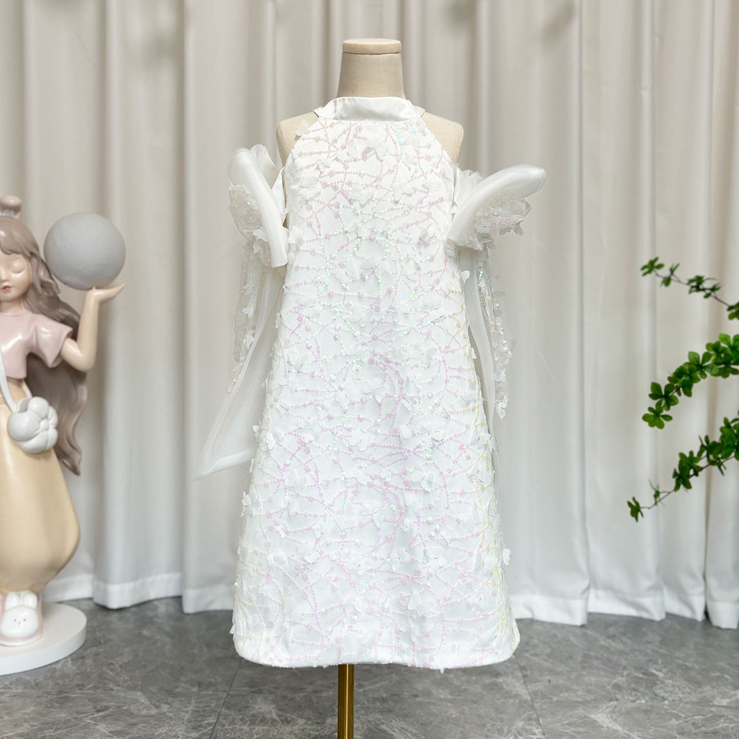 White Sparkly Girl Bridesmaides Dresses Birthday Party Gown J235 DreamyVow White Sparkly Girl Bridesmaides Dresses Birthday Party Gown J235 DreamyVow