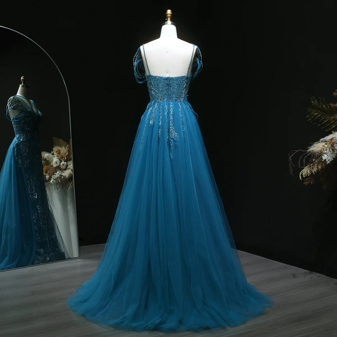 Luxury Pink Crystal Beaded Prom Dress with OverSkirt SS718