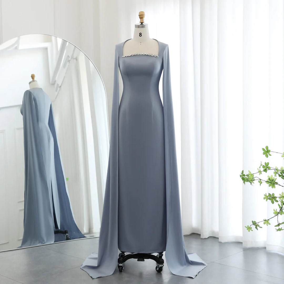 mermaid prom dress with cape V-Neck Train Sequin Dresses Beading Sequins yewendress lending an air of sophistication to the fitted bodice Bronze Beaded Lace Evening Gown