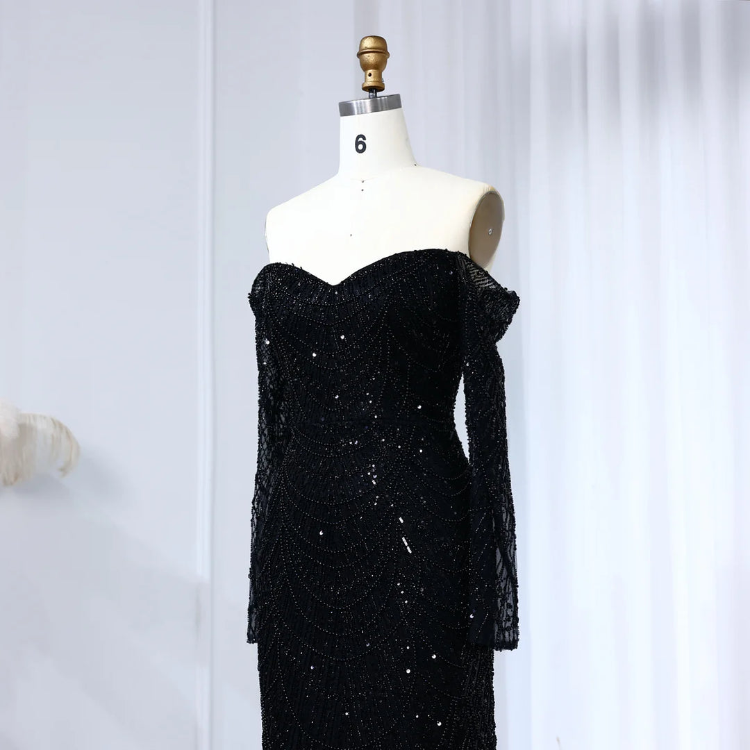 Elegant Off The Shoulder Mermaid Luxury Dubai Evening Dress for Party SS609 Sage Green / 16 Elegant Off The Shoulder Mermaid Luxury Dubai Evening Dress for Party SS609 Sage Green / 16