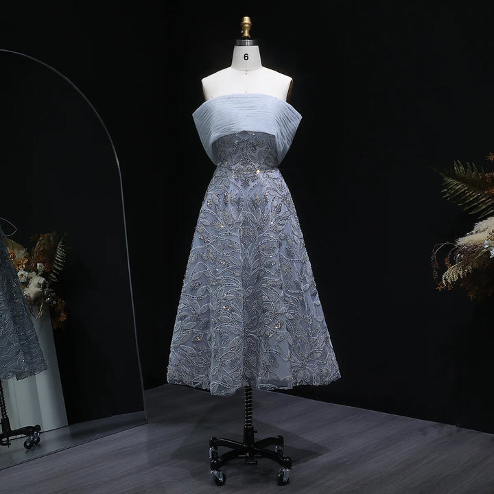 Luxury Orange Embroidered Evening Dress with Sparkling Sequins SS542