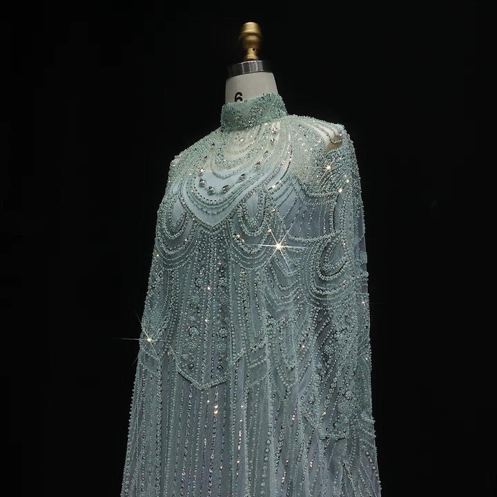 Luxury Nude Beaded High Neck 2 pieces Evening Dress SS780