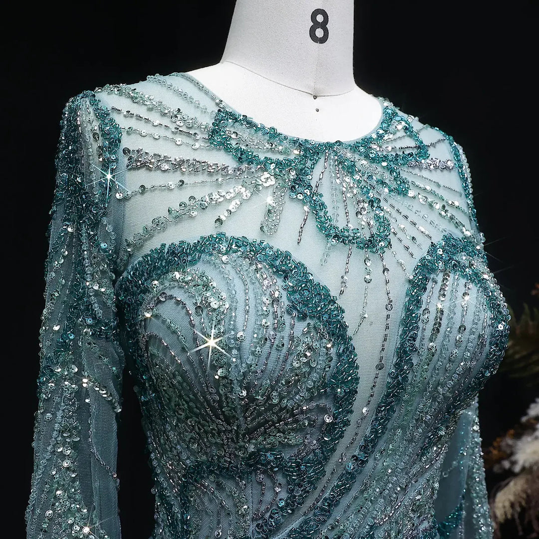 Luxury Wine Red Crystal Embellished Slit Evening Dress with Overskirt SS160