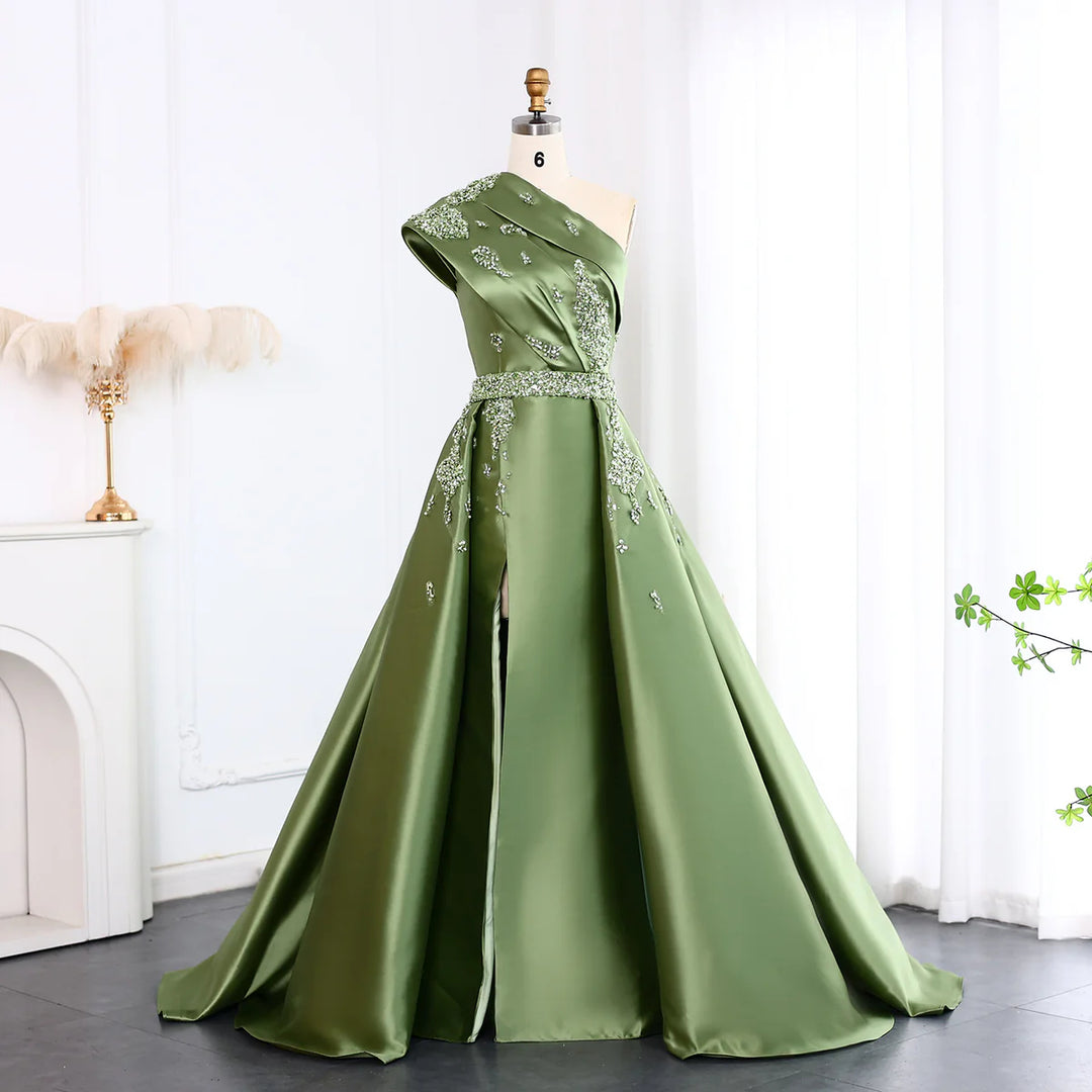 Glamorous Champagne Crystal with Overskirt Prom Dress SS599