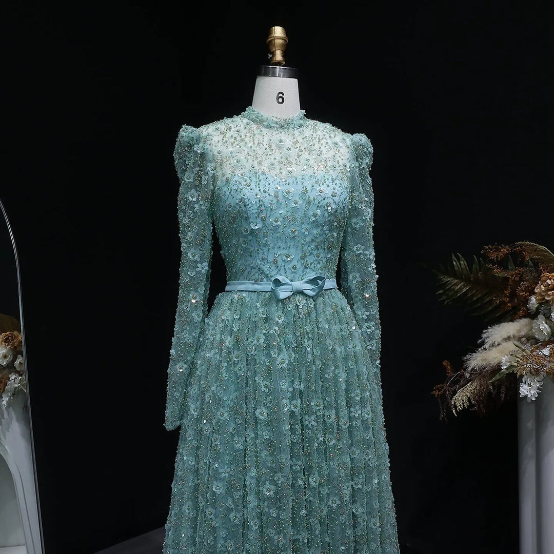 Romantic Pink 3D Floral Ruffled Evening Dress SS700