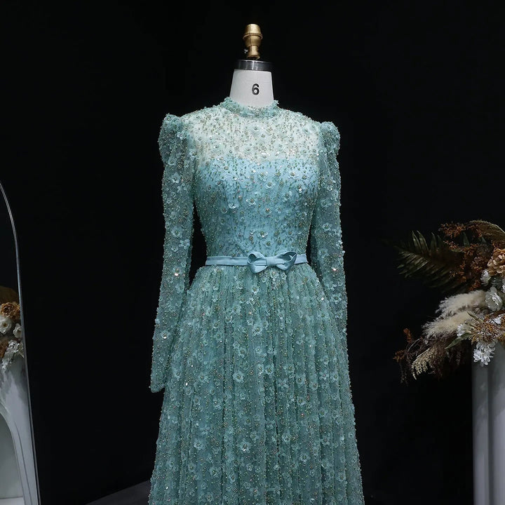 Romantic Pink 3D Floral Ruffled Evening Dress SS700