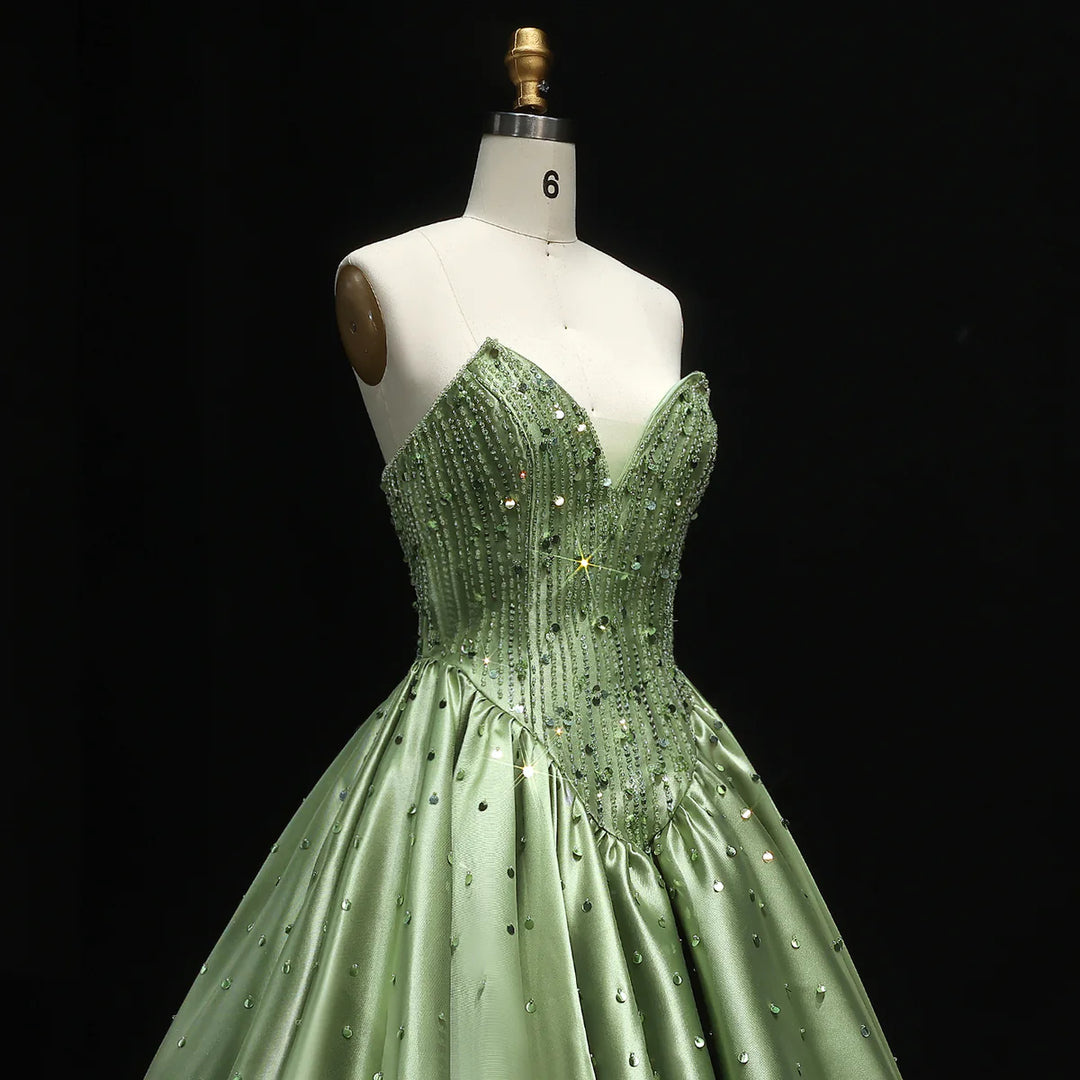 Glamorous Green Sequin Off Shoulder Prom Dress XD011