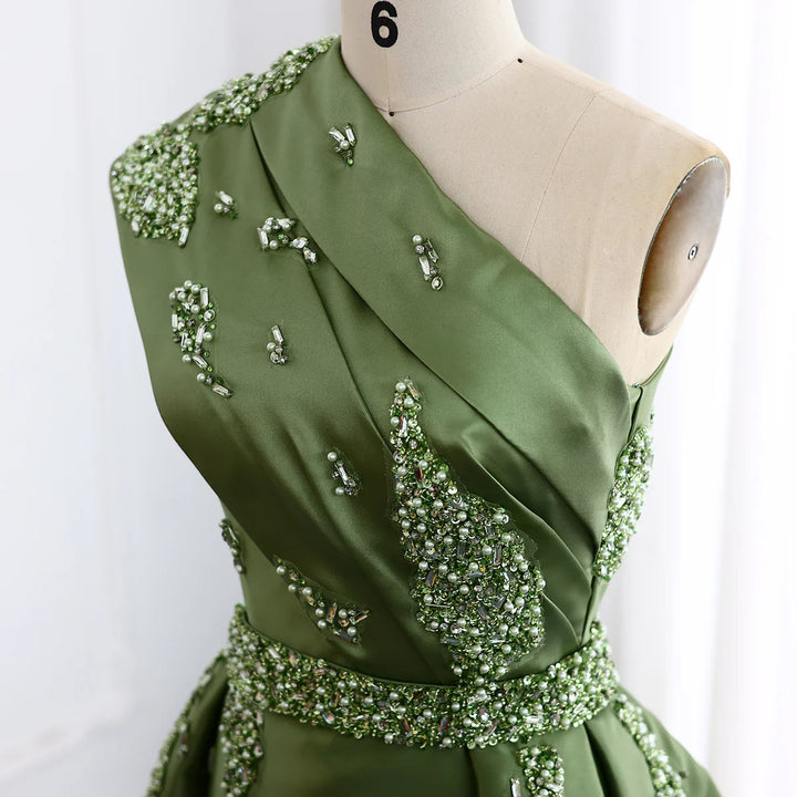 Glamorous Champagne Crystal with Overskirt Prom Dress SS599