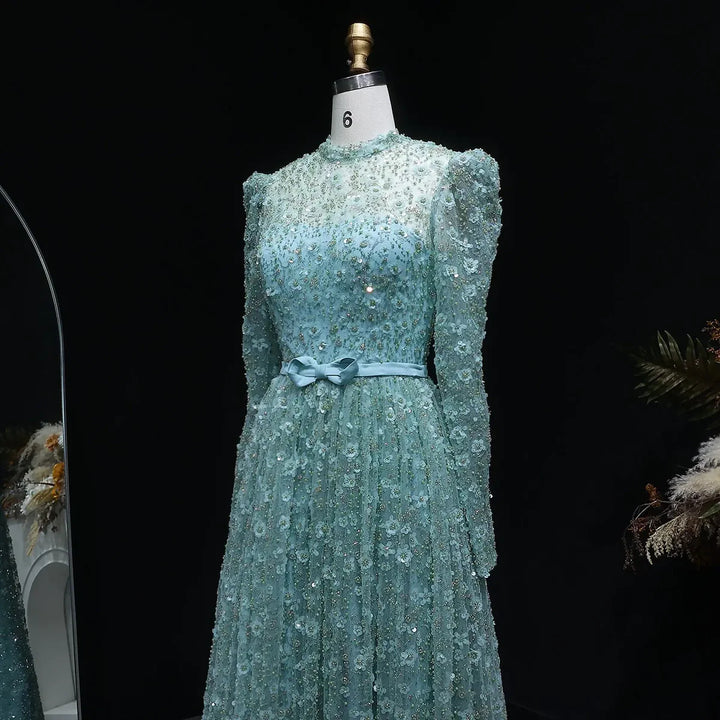 Romantic Pink 3D Floral Ruffled Evening Dress SS700