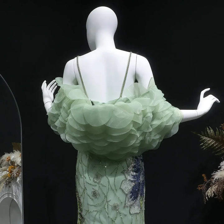 Luxury Pink Evening Dress with Burgundy Shawl Cape Spaghetti Straps SS515