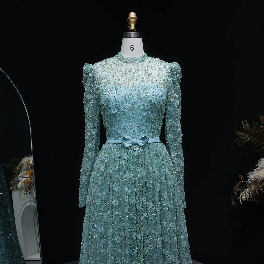 Romantic Pink 3D Floral Ruffled Evening Dress SS700