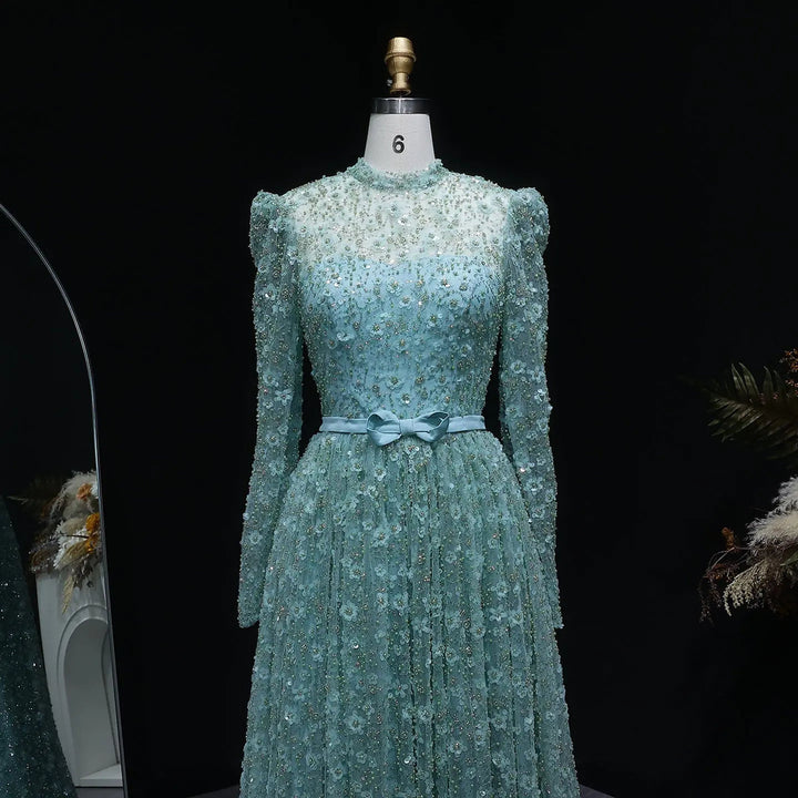 Romantic Pink 3D Floral Ruffled Evening Dress SS700