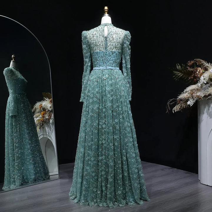 Romantic Pink 3D Floral Ruffled Evening Dress SS700