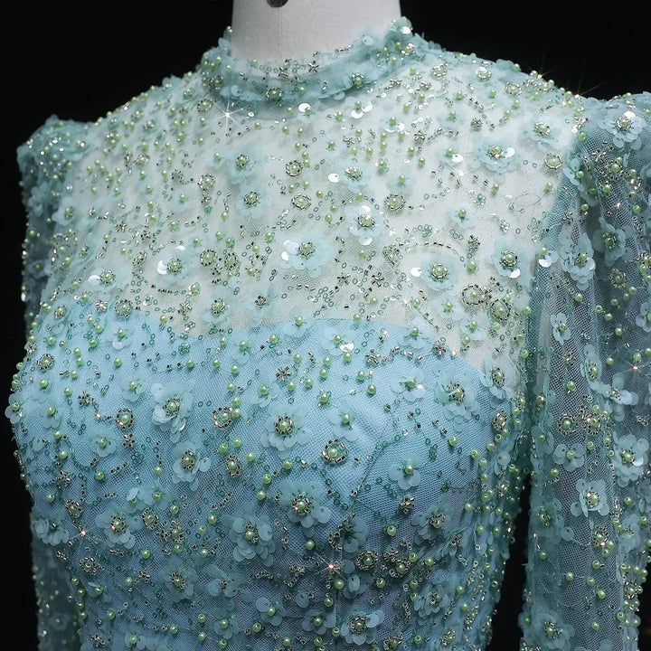 Romantic Pink 3D Floral Ruffled Evening Dress SS700