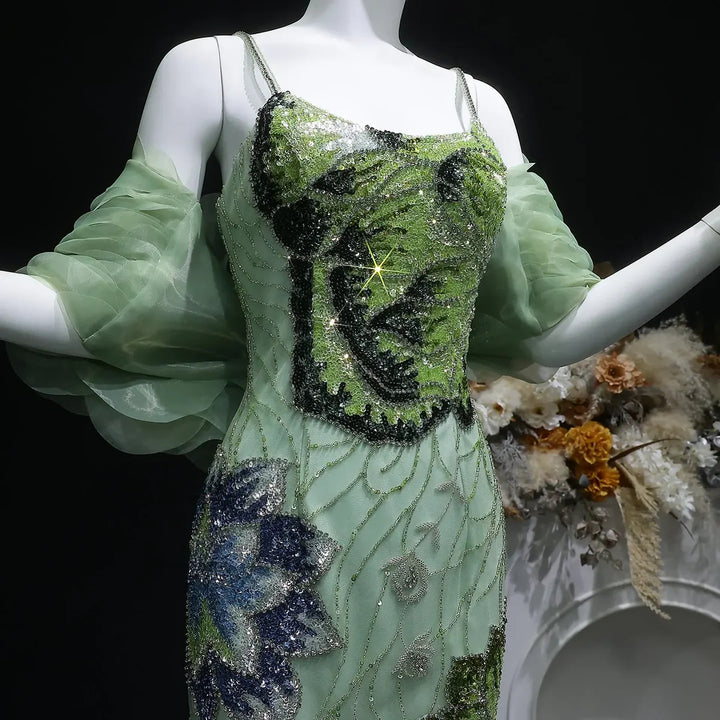 Luxury Pink Evening Dress with Burgundy Shawl Cape Spaghetti Straps SS515