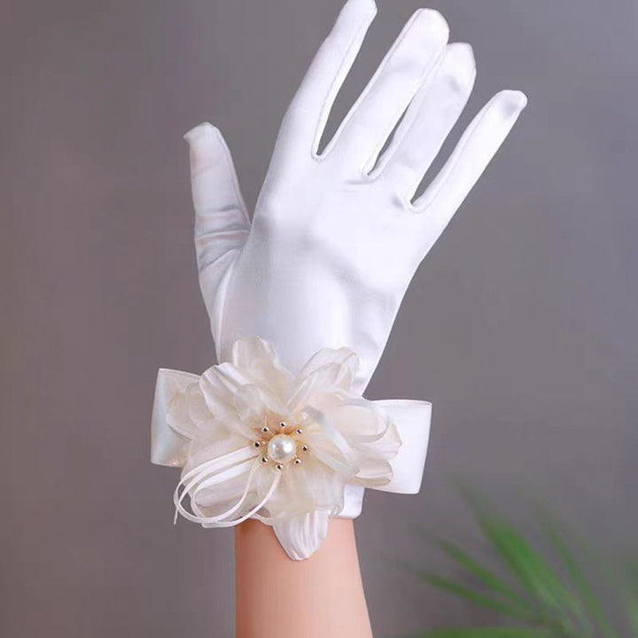 Sweet Lace Satin Gloves Tulle Hand Jewelry Wedding Dress Accessories W100