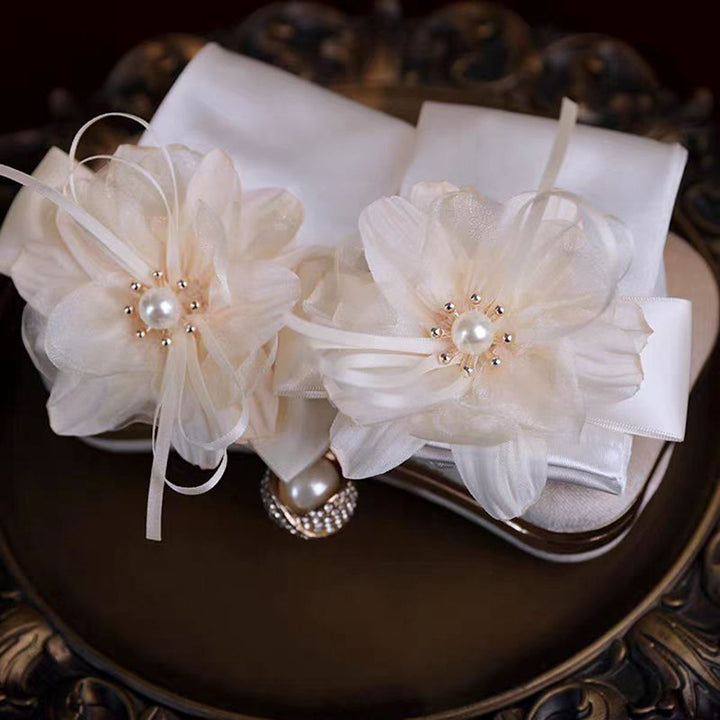 Sweet Lace Satin Gloves Tulle Hand Jewelry Wedding Dress Accessories W100