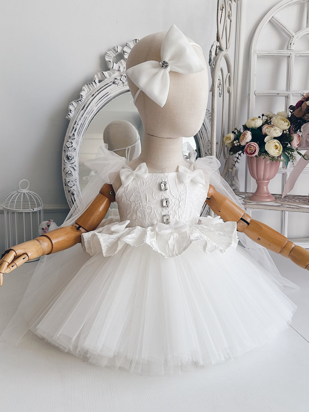 Pink Flower Girl Dress for Toddler Birthday Wedding Party D114