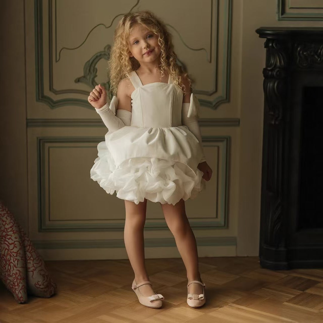 Dreamy Princess Girl Dress with Flowers for Party Pageant J593