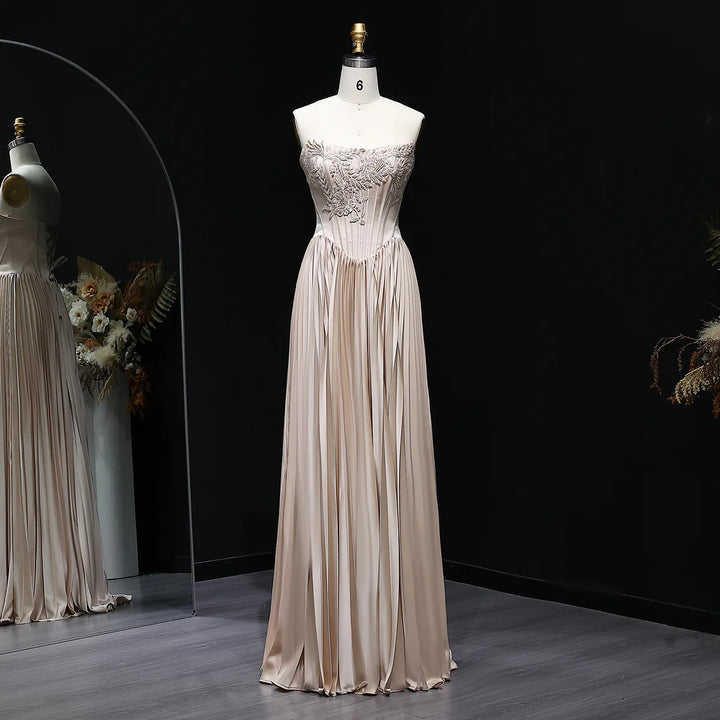 Elegant White Beaded Wedding Dress With Layered Ruffles SW513