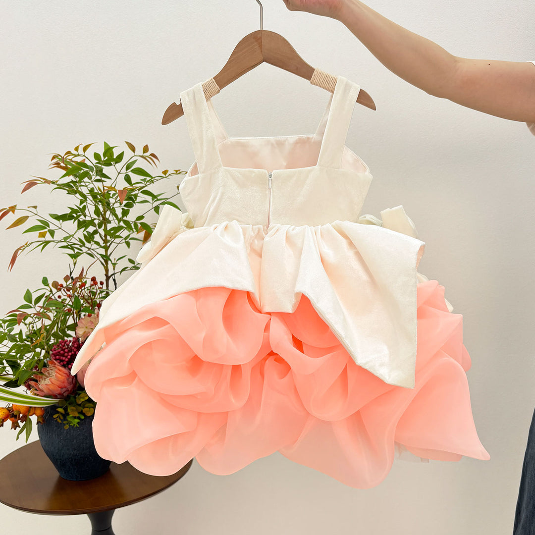 Dreamy Princess Girl Dress with Flowers for Party Pageant J593