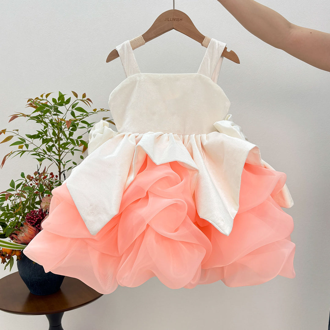 Dreamy Princess Girl Dress with Flowers for Party Pageant J593