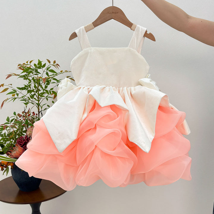 Dreamy Princess Girl Dress with Flowers for Party Pageant J593