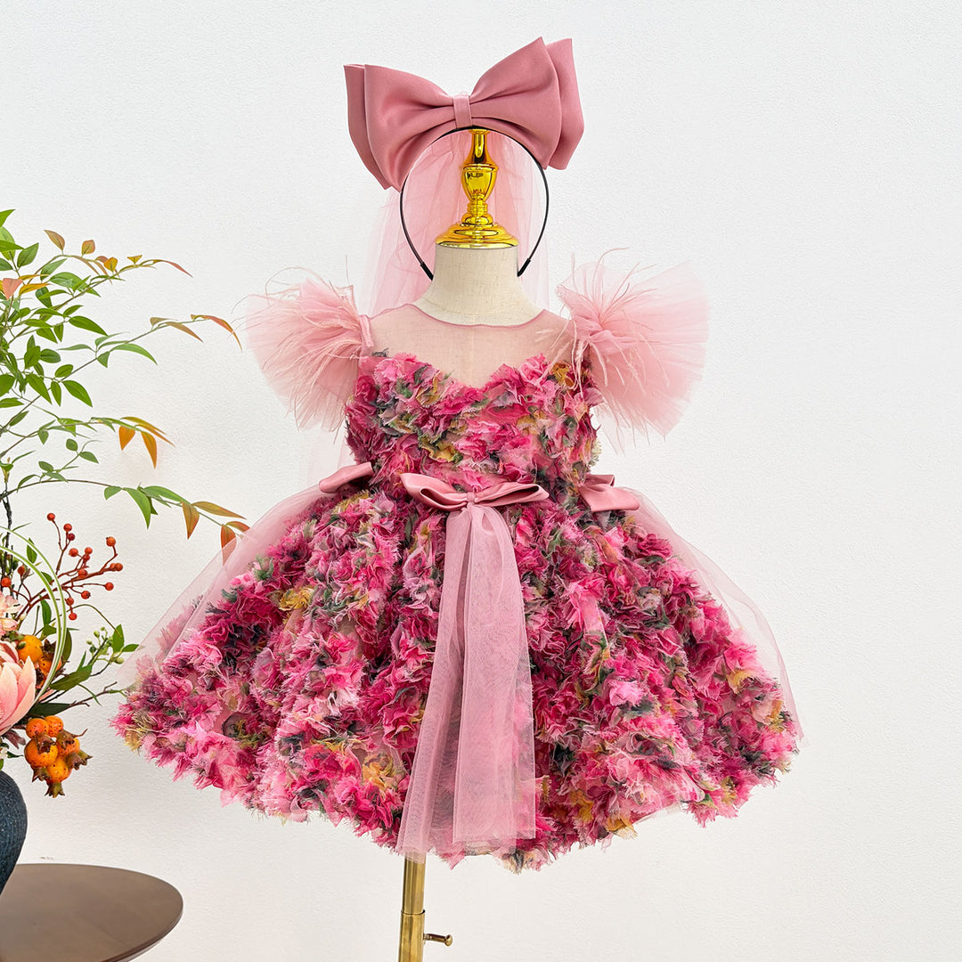 Elegant Floral Flower Girl Dress Princess Birthday Party J846