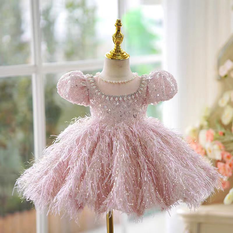 Burgundy Girl Dress Long Sleeve Toddler Kids 1st Birthday Gown J446 Blue Long Sleeve / child-4 Burgundy Girl Dress Long Sleeve Toddler Kids 1st Birthday Gown J446 Blue Long Sleeve / child-4