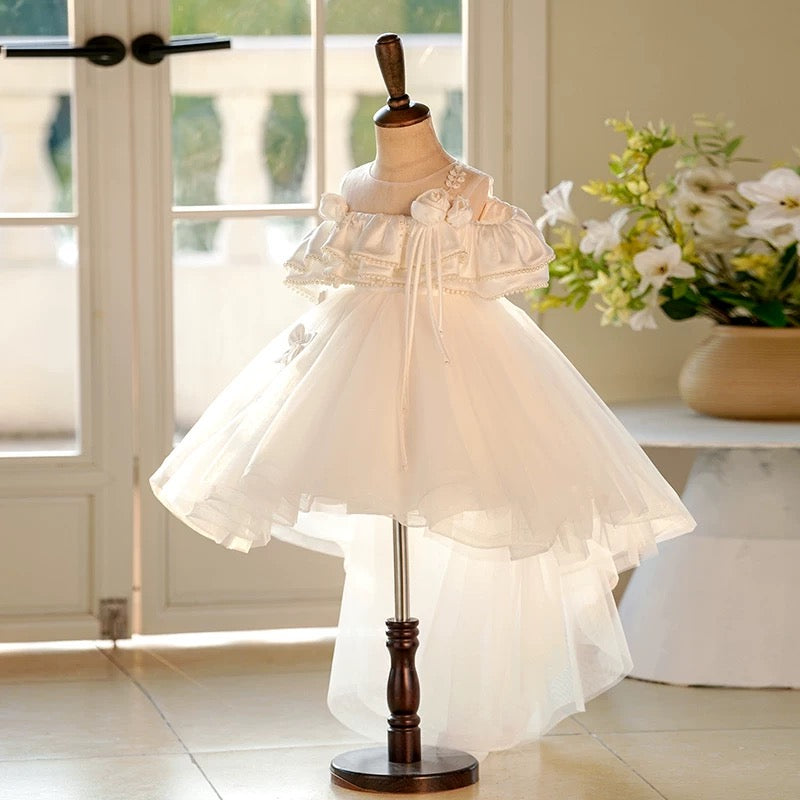 Flower Girl Princess Dress Knee Length Toddler 1st Birthday J414B