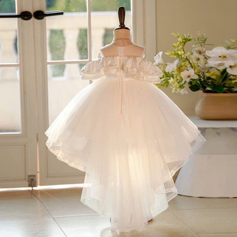 knee length princess dresses Lady Shiny Mesh Tiered Dress Stars Sequins Knee Length Princess Evening Gown