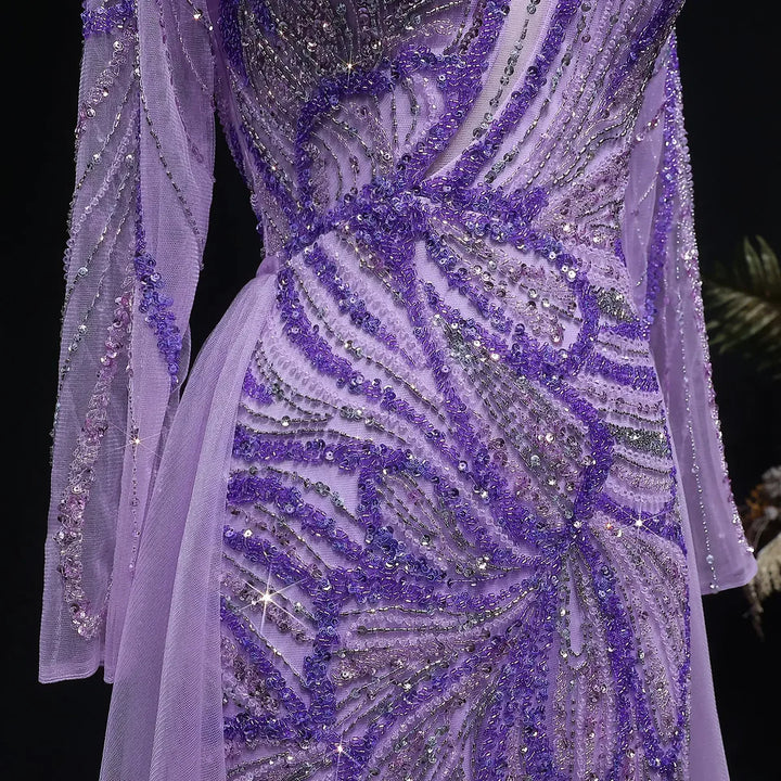 Luxury Wine Red Crystal Embellished Slit Evening Dress with Overskirt SS160