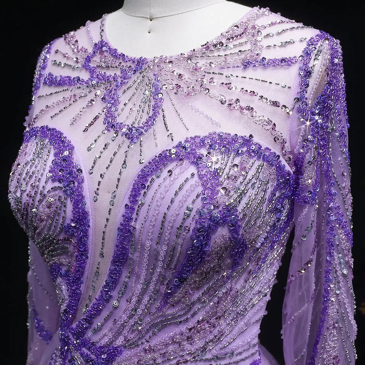 Luxury Wine Red Crystal Embellished Slit Evening Dress with Overskirt SS160