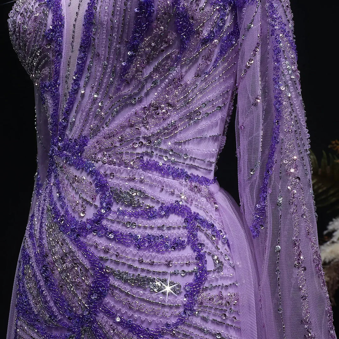 Luxury Wine Red Crystal Embellished Slit Evening Dress with Overskirt SS160