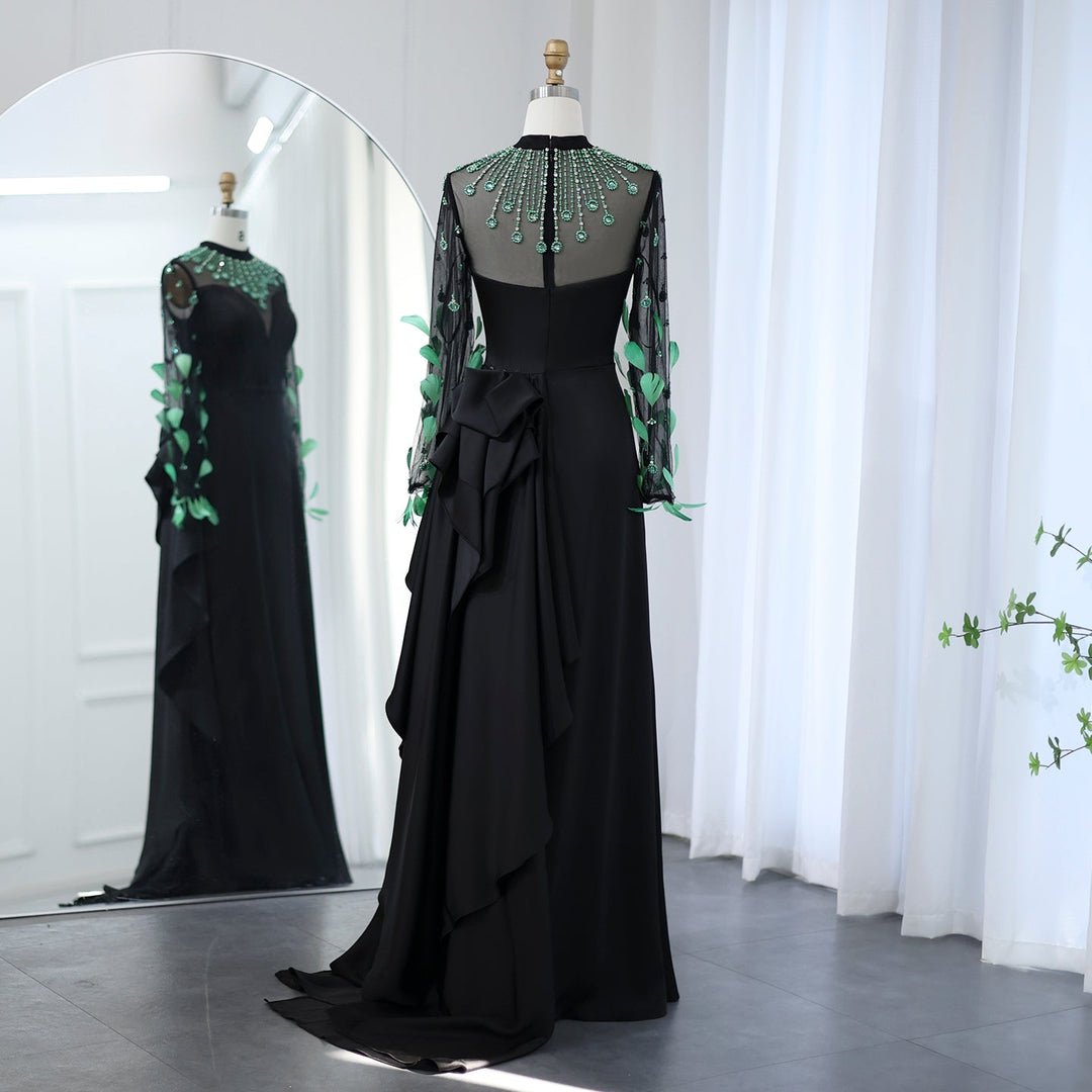 Luxury Rose Pink One Shoulder Mermaid Evening Dresses for Women Wedding Party High Slit Long Prom Formal Gowns Black / 8 Luxury Rose Pink One Shoulder Mermaid Evening Dresses for Women Wedding Party High Slit Long Prom Formal Gowns Black / 8