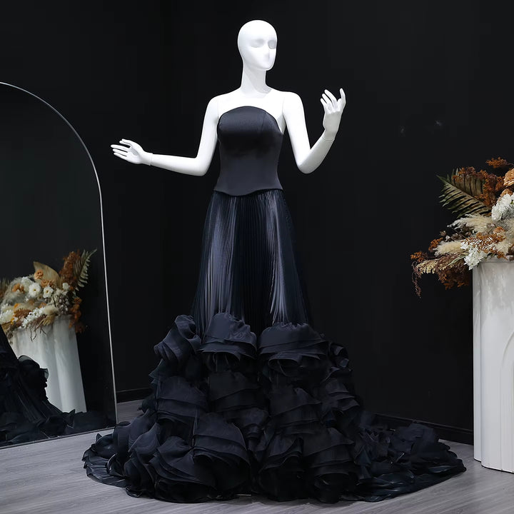 Elegant Green Strapless 3D Flowers Evening Dress SS230