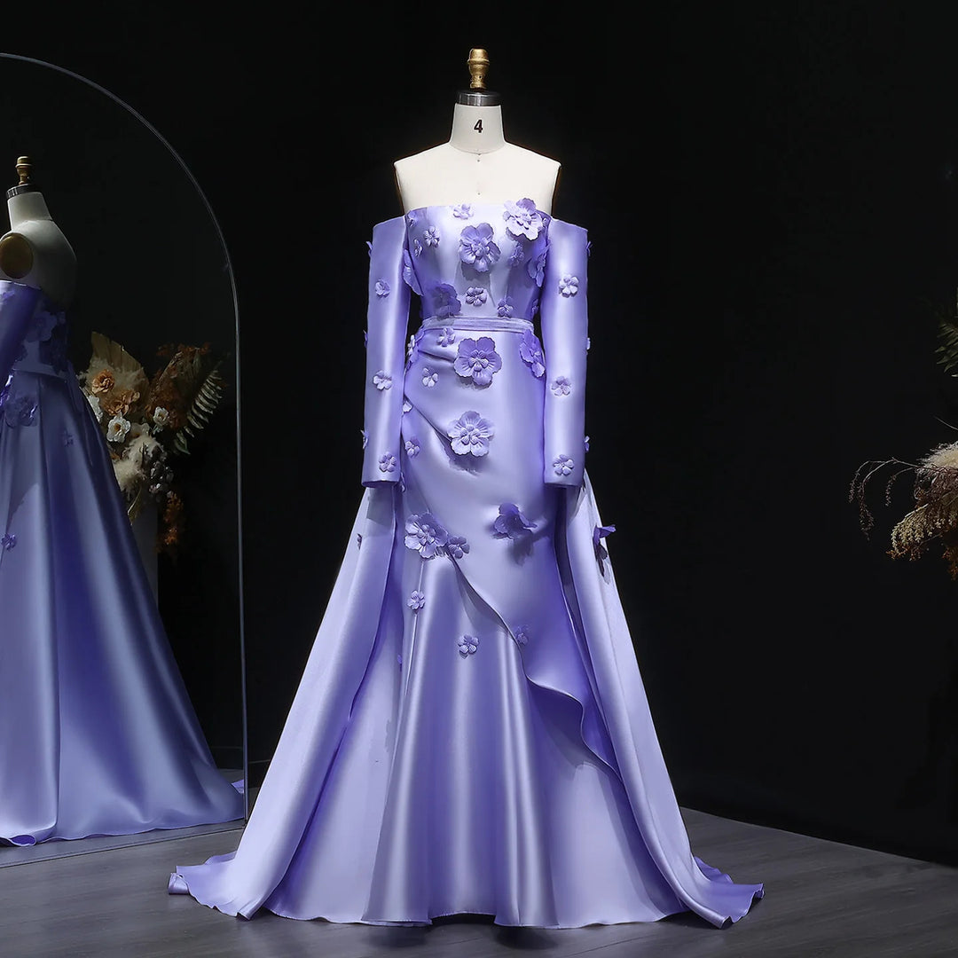 Simple Pink 3D Flower Evening Dress with Overskirt SS266