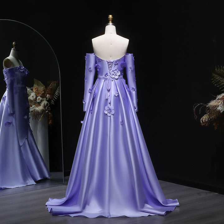 Simple Pink 3D Flower Evening Dress with Overskirt SS266