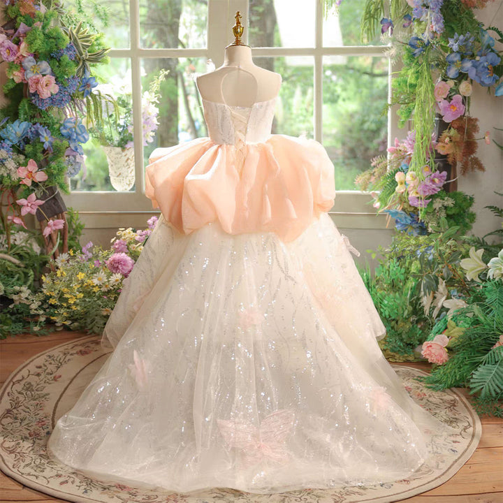 Charming Pink Girl Dress for Princess Birthday Pageant D326