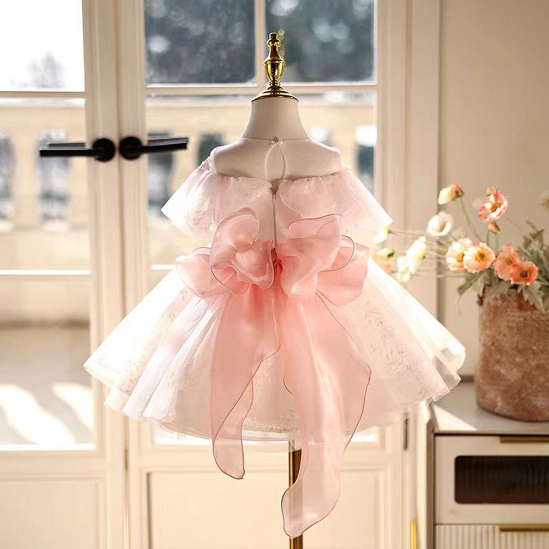 Elegant Tulle Girl Dress Sleeveless Toddler Kids 1st Birthday Gown J47 DreamyVow Elegant Tulle Girl Dress Sleeveless Toddler Kids 1st Birthday Gown J47 DreamyVow