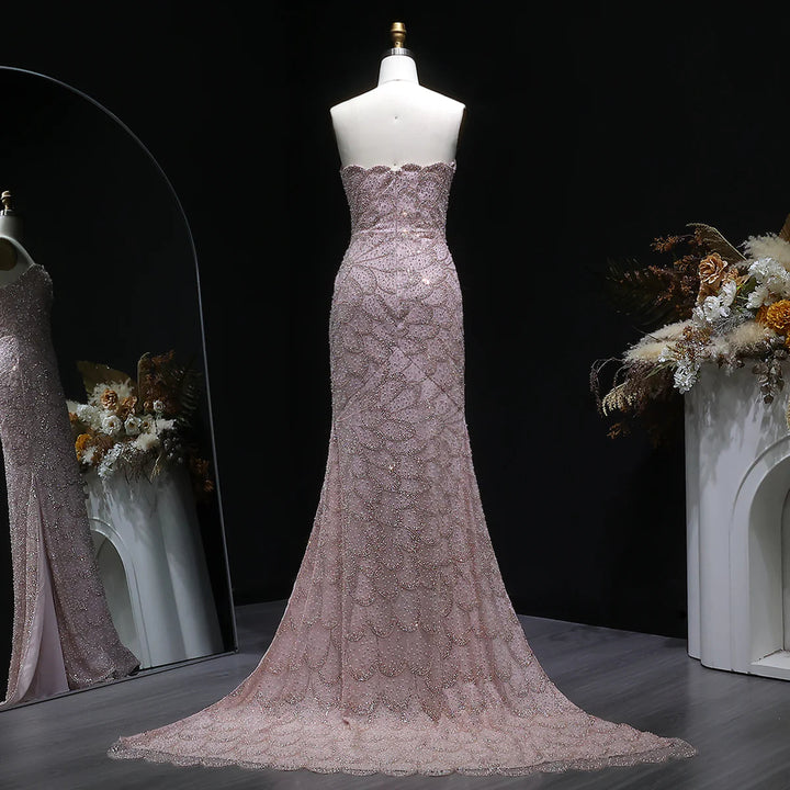 Elegant Emerald Green Strapless Evening Dress SS601