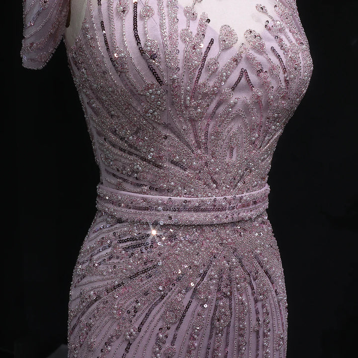 Luxury Beaded Off-Shoulder Formal Dress SS109