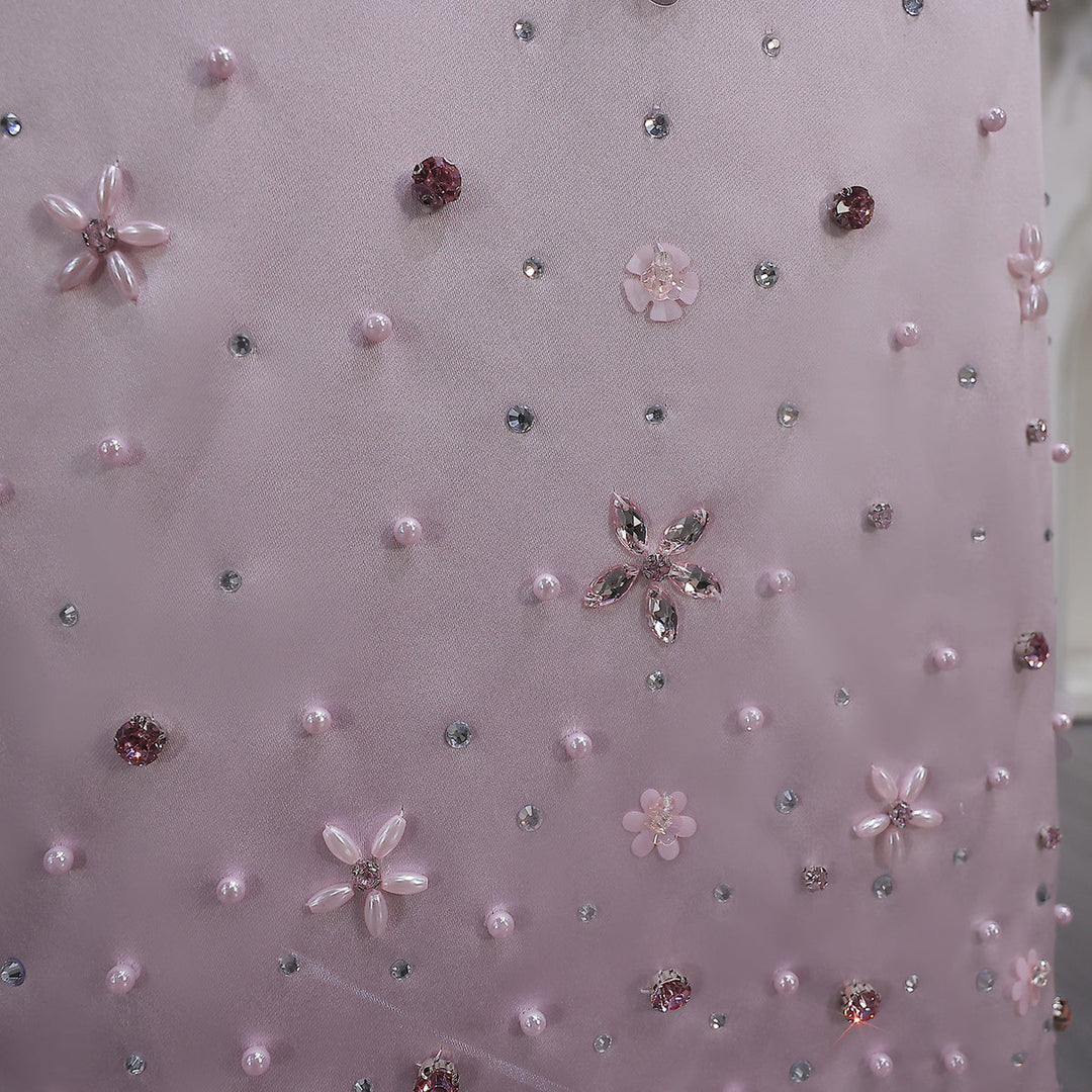 Glamorous Pink Two Piece Evening Dress with Sparkling Sequins SS547