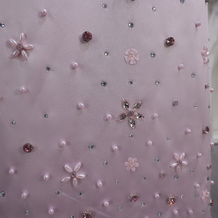 Glamorous Pink Two Piece Evening Dress with Sparkling Sequins SS547