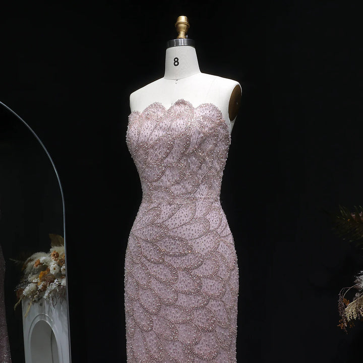 Elegant Emerald Green Strapless Evening Dress SS601